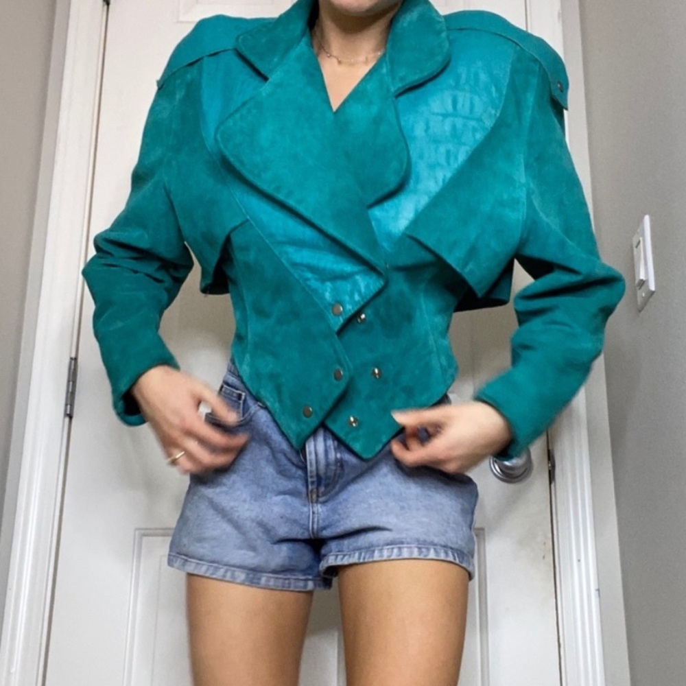Rare Vintage 80s Leather & Suede Jacket
